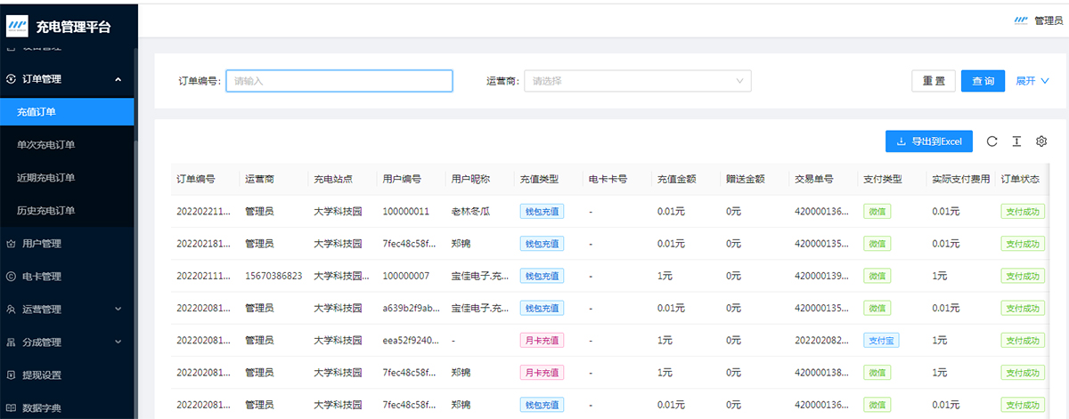 充值订单 充值订单