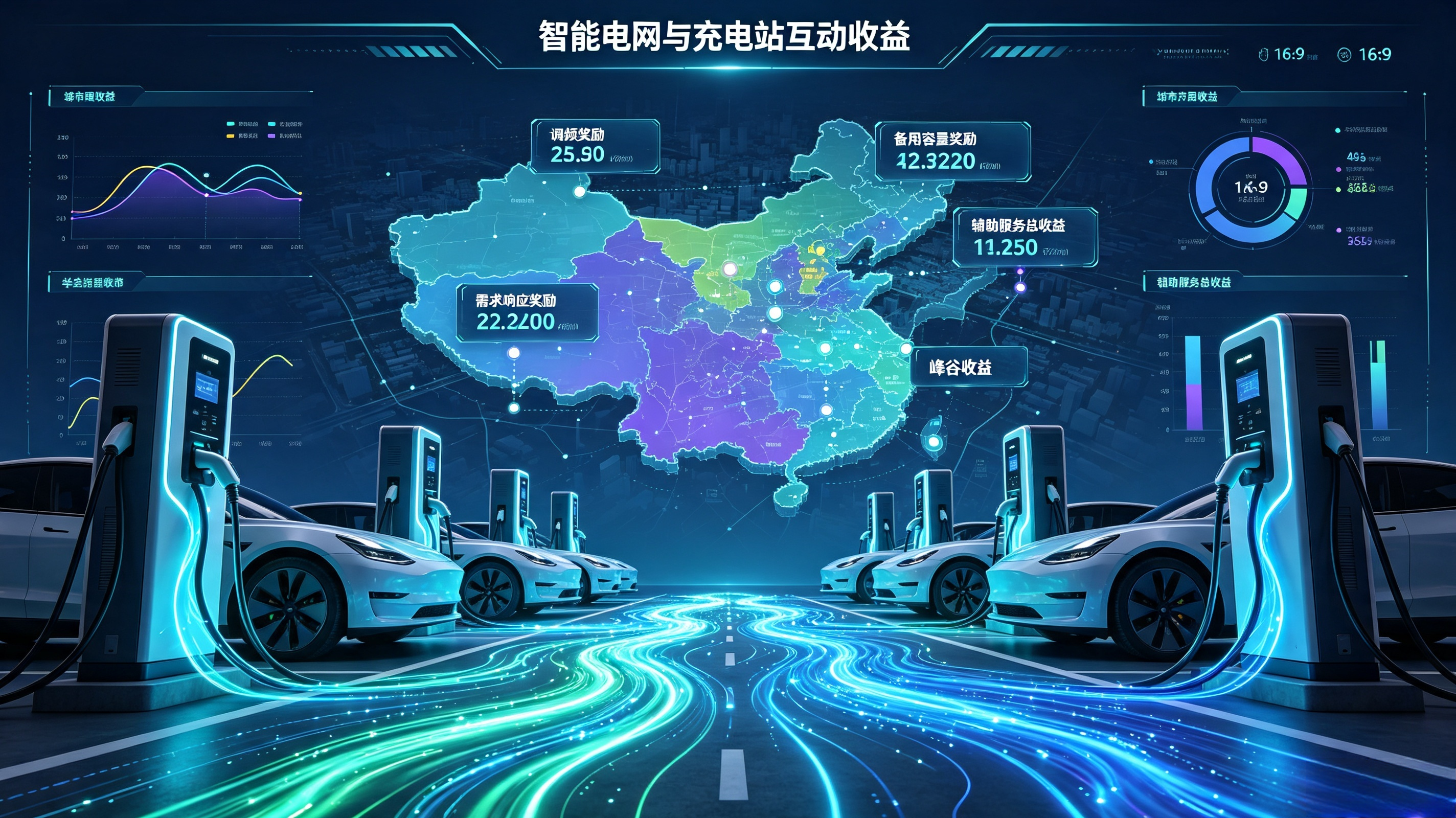 充电站与电网互动的辅助服务收益地图