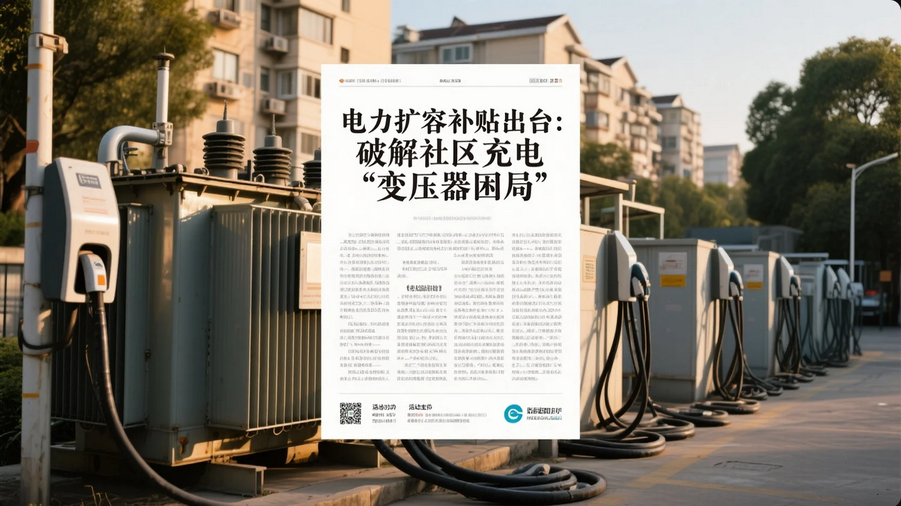 《电力扩容补贴出台:破解社区充电“变压器困局”》 《电力扩容补贴出台:破解社区充电“变压器困局”》