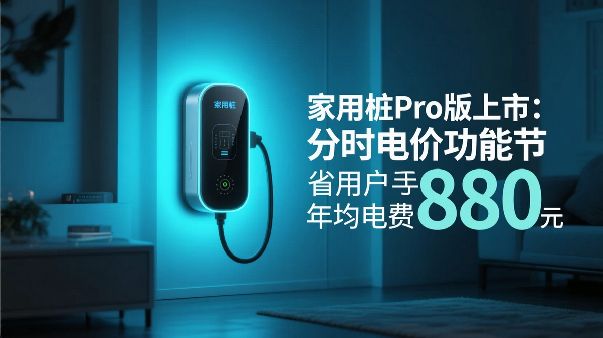 《家用桩Pro版上市：分时电价功能节省用户年均电费880元》