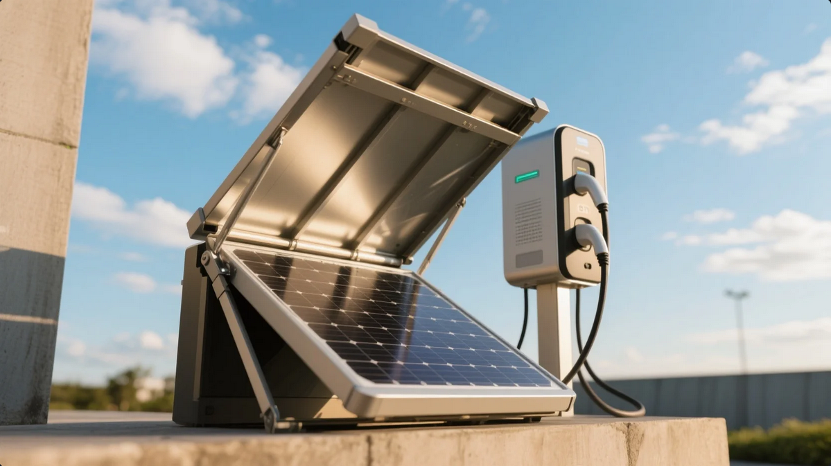 《折叠式太阳能充电桩量产:转换效率突破23%户外场景验证》 《折叠式太阳能充电桩量产:转换效率突破23%户外场景验证》